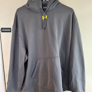 Under Armour Charcoal Gray Men's Hoodie with Yellow Logo